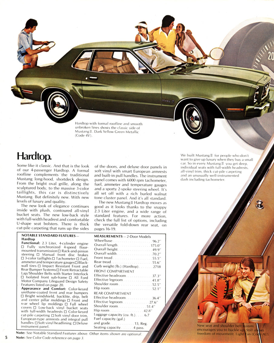 1974 Ford Mustang II Brochure Page 3